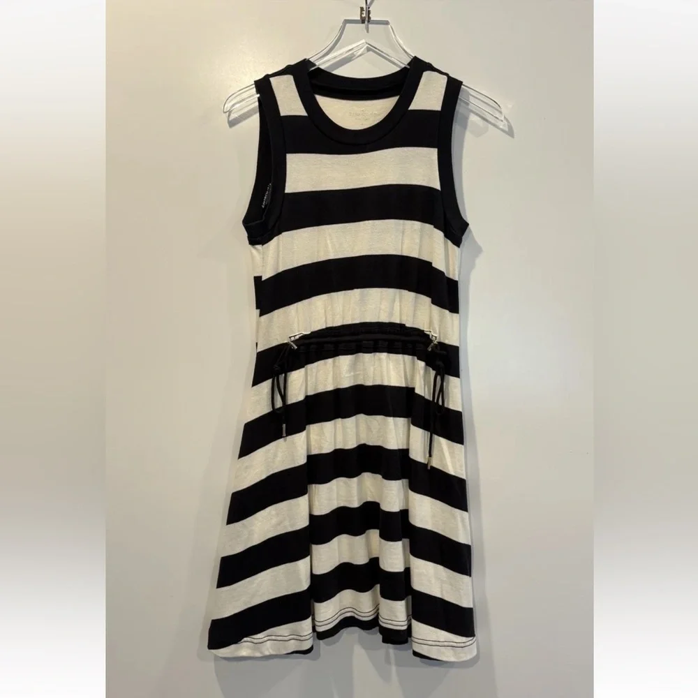 Kate‎ Spade Black Ivory Cotton Striped Dress Womens Size Small (653)